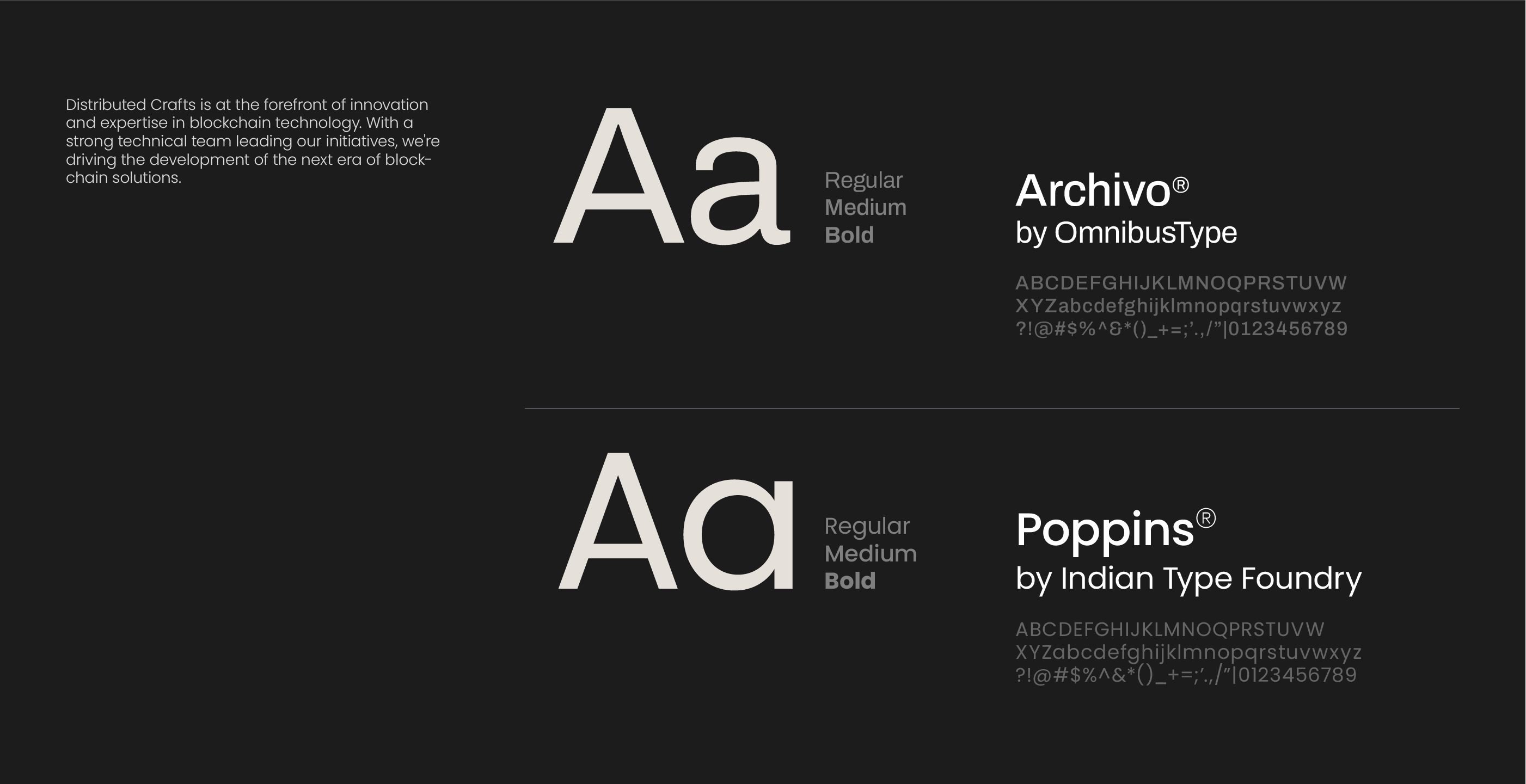 Distributed Crafts | typography